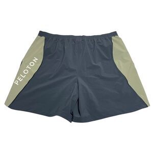 Peloton Shorts Mens XXL Speed 7" Lined Velocity Shorts Elastic Waist Blue & Gree